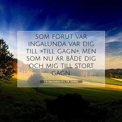 Picture 07 - Filemonbrevet 1:11 SV1917 - som förut var ingalunda var dig till »till - Bible Verse Picture