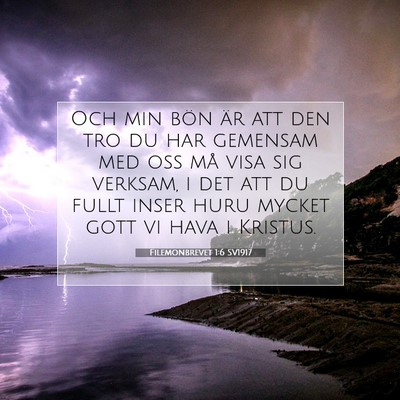 Picture 07 - Filemonbrevet 1:6 SV1917 - Och min bön är att den tro du har gemensam med - Bible Verse Picture
