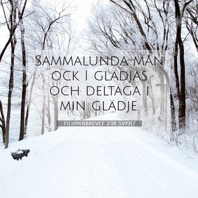 Picture 07 - Filipperbrevet 2:18 SV1917 - Sammalunda mån ock I glädjas och deltaga i min - Bible Verse Picture