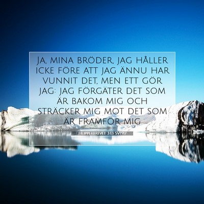 Picture 07 - Filipperbrevet 3:13 SV1917 - Ja, mina bröder, jag håller icke före att jag - Bible Verse Picture