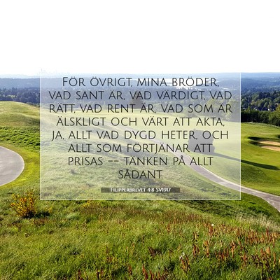 Picture 07 - Filipperbrevet 4:8 SV1917 - För övrigt, mina bröder, vad sant är, vad - Bible Verse Picture
