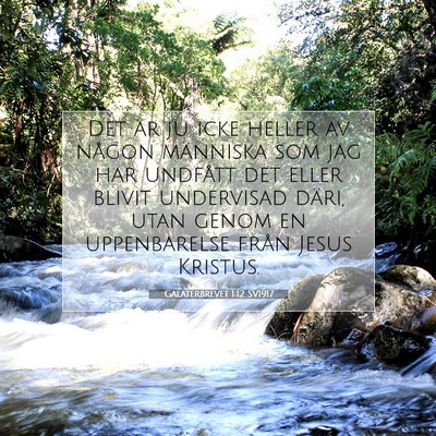 Picture 07 - Galaterbrevet 1:12 SV1917 - Det är ju icke heller av någon människa som - Bible Verse Picture