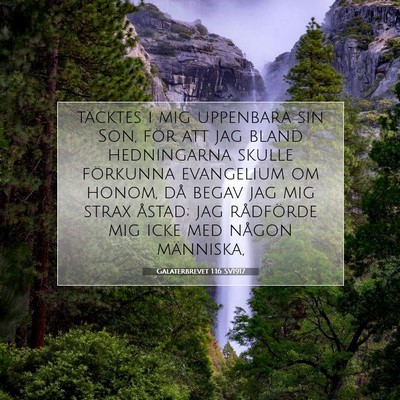 Picture 07 - Galaterbrevet 1:16 SV1917 - täcktes i mig uppenbara sin Son, för att jag - Bible Verse Picture