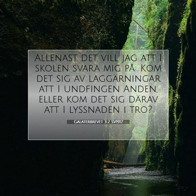 Picture 07 - Galaterbrevet 3:2 SV1917 - Allenast det vill jag att I skolen svara mig på: - Bible Verse Picture