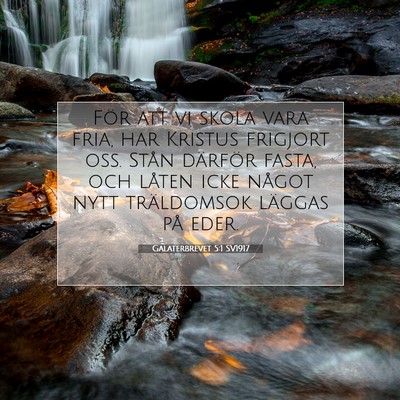 Picture 07 - Galaterbrevet 5:1 SV1917 - För att vi skola vara fria, har Kristus frigjort - Bible Verse Picture