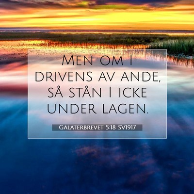 Picture 07 - Galaterbrevet 5:18 SV1917 - Men om I drivens av ande, så stån I icke under - Bible Verse Picture