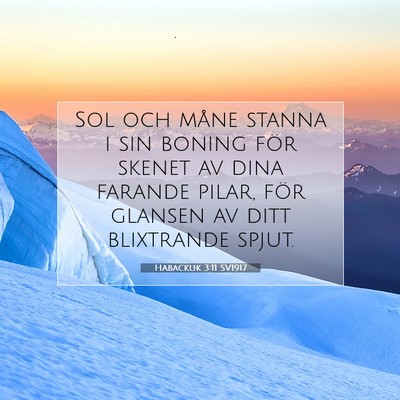 Picture 07 - Habackuk 3:11 SV1917 - Sol och måne stanna i sin boning för skenet av - Bible Verse Picture