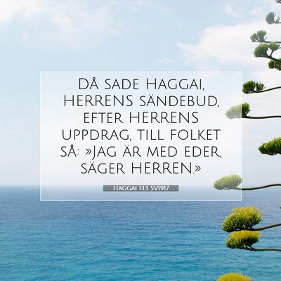 Picture 07 - Haggai 1:13 SV1917 - Då sade Haggai, HERRENS sändebud, efter HERRENS - Bible Verse Picture
