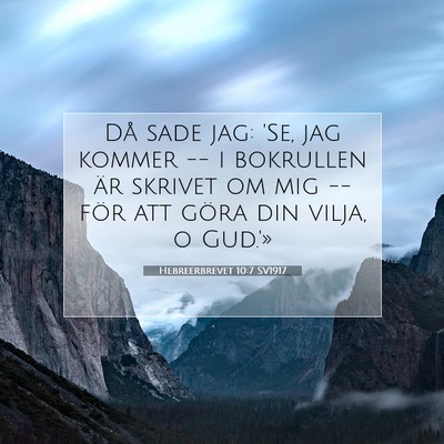 Picture 07 - Hebreerbrevet 10:7 SV1917 - Då sade jag: 'Se, jag kommer -- i bokrullen är - Bible Verse Picture