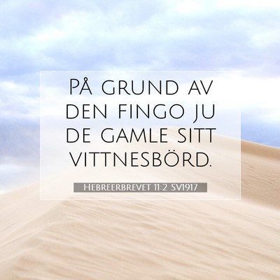 Picture 07 - Hebreerbrevet 11:2 SV1917 - På grund av den fingo ju de gamle sitt - Bible Verse Picture