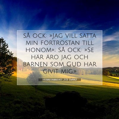 Picture 07 - Hebreerbrevet 2:13 SV1917 - så ock: »Jag vill sätta min förtröstan till - Bible Verse Picture