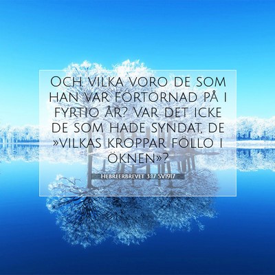 Picture 07 - Hebreerbrevet 3:17 SV1917 - Och vilka voro de som han var förtörnad på i - Bible Verse Picture