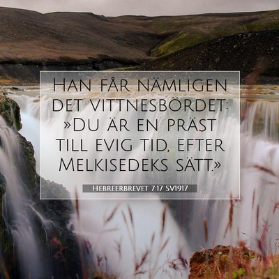 Picture 07 - Hebreerbrevet 7:17 SV1917 - Han får nämligen det vittnesbördet: »Du är - Bible Verse Picture