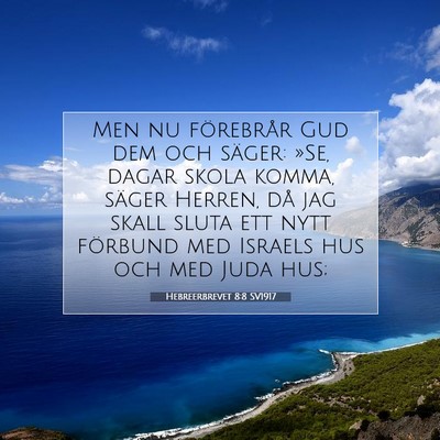 Picture 07 - Hebreerbrevet 8:8 SV1917 - Men nu förebrår Gud dem och säger: »Se, dagar - Bible Verse Picture