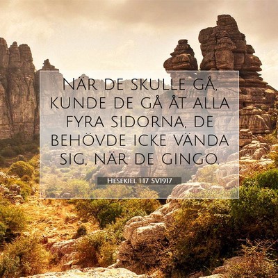 Picture 07 - Hesekiel 1:17 SV1917 - När de skulle gå, kunde de gå åt alla fyra - Bible Verse Picture