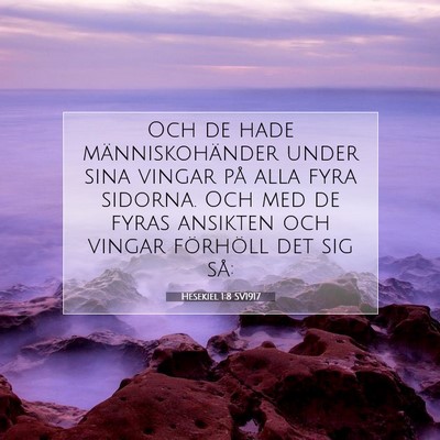 Picture 07 - Hesekiel 1:8 SV1917 - Och de hade människohänder under sina vingar - Bible Verse Picture