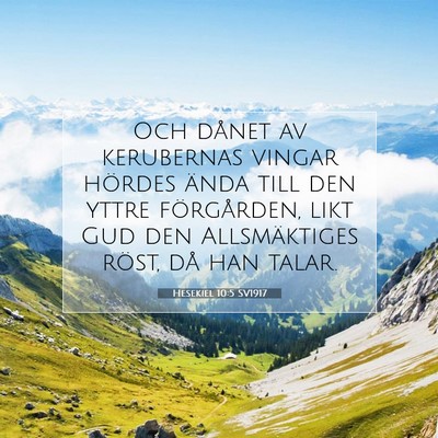 Picture 07 - Hesekiel 10:5 SV1917 - Och dånet av kerubernas vingar hördes ända - Bible Verse Picture