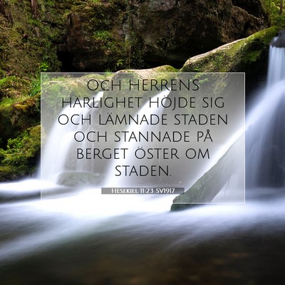 Picture 07 - Hesekiel 11:23 SV1917 - Och HERRENS härlighet höjde sig och lämnade - Bible Verse Picture