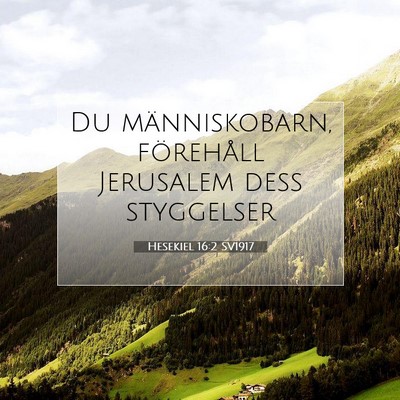 Picture 07 - Hesekiel 16:2 SV1917 - Du människobarn, förehåll Jerusalem dess - Bible Verse Picture