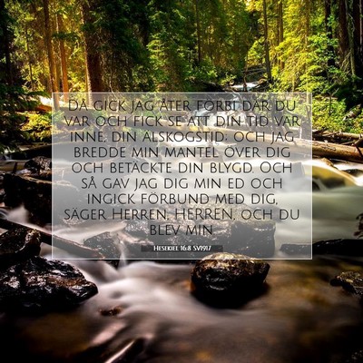 Picture 07 - Hesekiel 16:8 SV1917 - Då gick jag åter förbi där du var och fick se - Bible Verse Picture