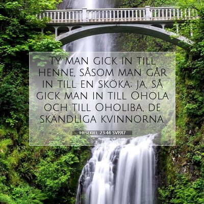 Picture 07 - Hesekiel 23:44 SV1917 - Ty man gick in till henne, såsom man går in - Bible Verse Picture