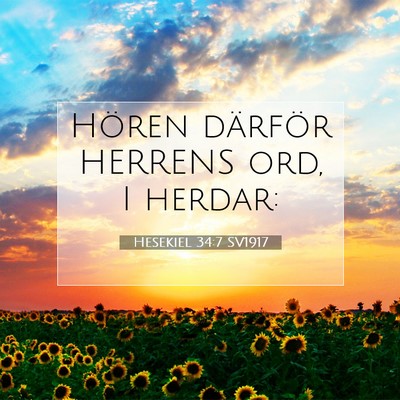Picture 07 - Hesekiel 34:7 SV1917 - Hören därför HERRENS ord, I - Bible Verse Picture
