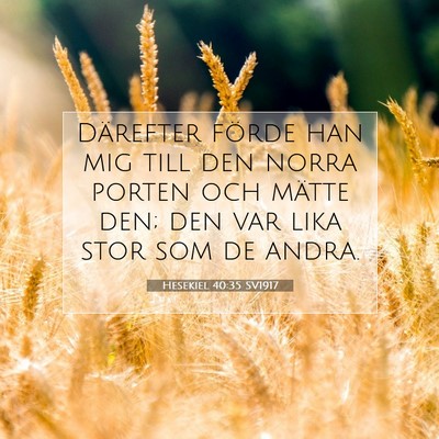 Picture 07 - Hesekiel 40:35 SV1917 - Därefter förde han mig till den norra porten - Bible Verse Picture