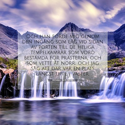 Picture 07 - Hesekiel 46:19 SV1917 - Och han förde mig genom den ingång som låg vid - Bible Verse Picture