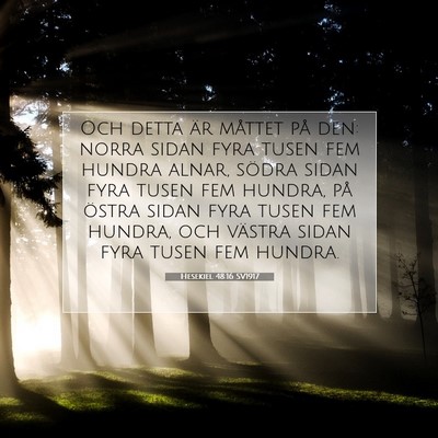 Picture 07 - Hesekiel 48:16 SV1917 - Och detta är måttet på den: norra sidan fyra - Bible Verse Picture