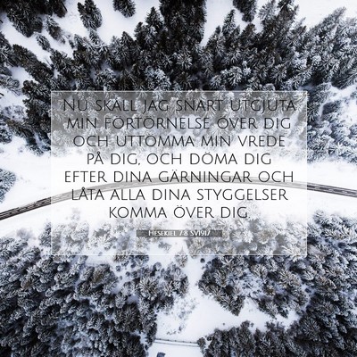 Picture 07 - Hesekiel 7:8 SV1917 - Nu skall jag snart utgjuta min förtörnelse - Bible Verse Picture