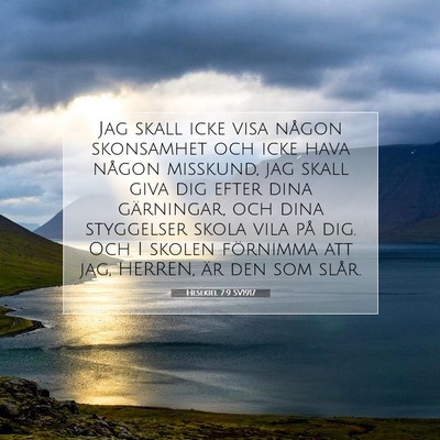 Picture 07 - Hesekiel 7:9 SV1917 - Jag skall icke visa någon skonsamhet och icke - Bible Verse Picture