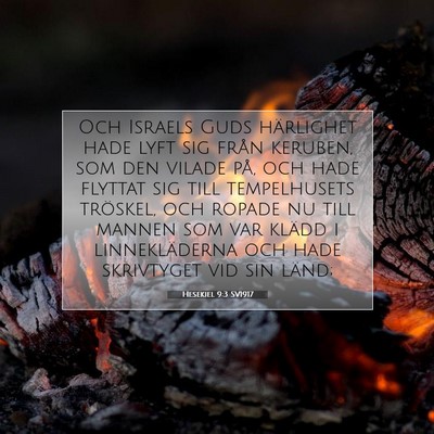 Picture 07 - Hesekiel 9:3 SV1917 - Och Israels Guds härlighet hade lyft sig från - Bible Verse Picture