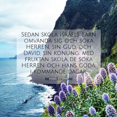 Picture 07 - Hosea 3:5 SV1917 - Sedan skola Israels barn omvända sig och söka - Bible Verse Picture