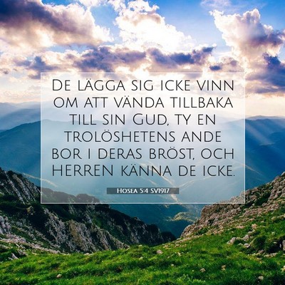 Picture 07 - Hosea 5:4 SV1917 - De lägga sig icke vinn om att vända tillbaka - Bible Verse Picture