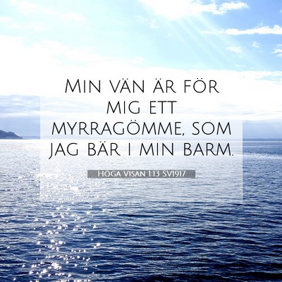 Picture 07 - Höga Visan 1:13 SV1917 - Min vän är för mig ett myrragömme, som jag - Bible Verse Picture