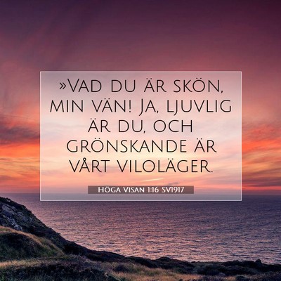 Picture 07 - Höga Visan 1:16 SV1917 - »Vad du är skön, min vän! Ja, ljuvlig är du, - Bible Verse Picture