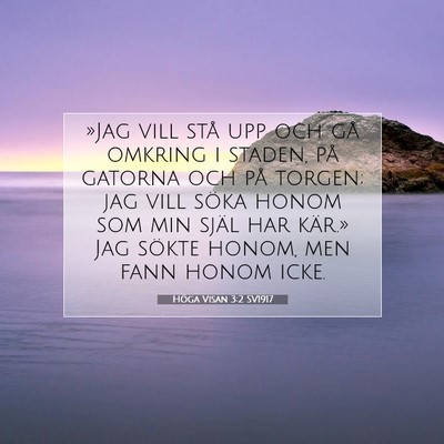 Picture 07 - Höga Visan 3:2 SV1917 - »Jag vill stå upp och gå omkring i staden, på - Bible Verse Picture