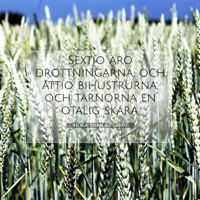 Picture 07 - Höga Visan 6:7 SV1917 - Sextio äro drottningarna, och åttio - Bible Verse Picture