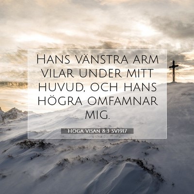 Picture 07 - Höga Visan 8:3 SV1917 - Hans vänstra arm vilar under mitt huvud, och - Bible Verse Picture