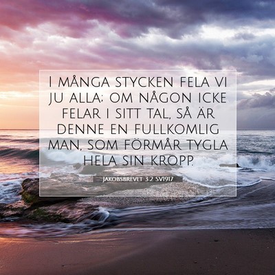 Picture 07 - Jakobsbrevet 3:2 SV1917 - I många stycken fela vi ju alla; om någon icke - Bible Verse Picture