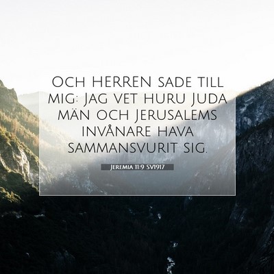 Picture 07 - Jeremia 11:9 SV1917 - Och HERREN sade till mig: Jag vet huru Juda män - Bible Verse Picture