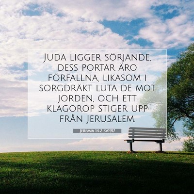 Picture 07 - Jeremia 14:2 SV1917 - Juda ligger sörjande, dess portar äro - Bible Verse Picture