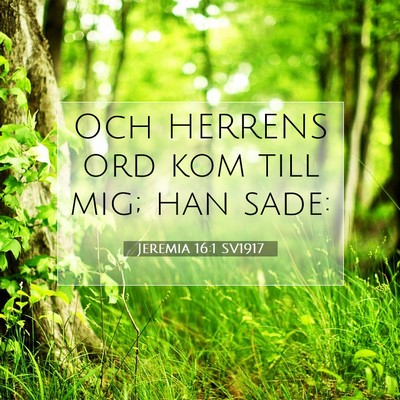 Picture 07 - Jeremia 16:1 SV1917 - Och HERRENS ord kom till mig; han - Bible Verse Picture