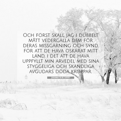 Picture 07 - Jeremia 16:18 SV1917 - Och först skall jag i dubbelt mått vedergälla - Bible Verse Picture