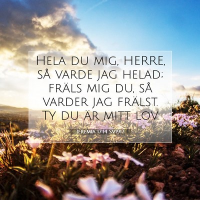 Picture 07 - Jeremia 17:14 SV1917 - Hela du mig, HERRE, så varde jag helad; fräls - Bible Verse Picture