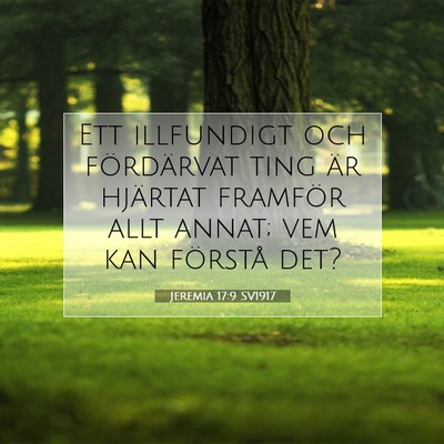 Picture 07 - Jeremia 17:9 SV1917 - Ett illfundigt och fördärvat ting är hjärtat - Bible Verse Picture