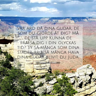 Picture 07 - Jeremia 2:28 SV1917 - Var äro då dina gudar, de som du gjorde åt - Bible Verse Picture
