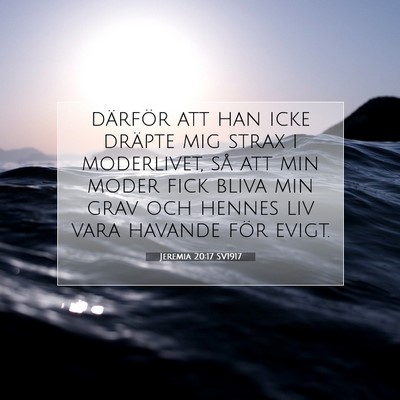 Picture 07 - Jeremia 20:17 SV1917 - därför att han icke dräpte mig strax i - Bible Verse Picture