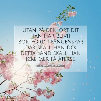 Picture 07 - Jeremia 22:12 SV1917 - utan på den ort dit han har blivit bortförd i - Bible Verse Picture