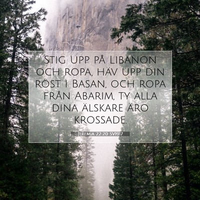 Picture 07 - Jeremia 22:20 SV1917 - Stig upp på Libanon och ropa, häv upp din röst - Bible Verse Picture